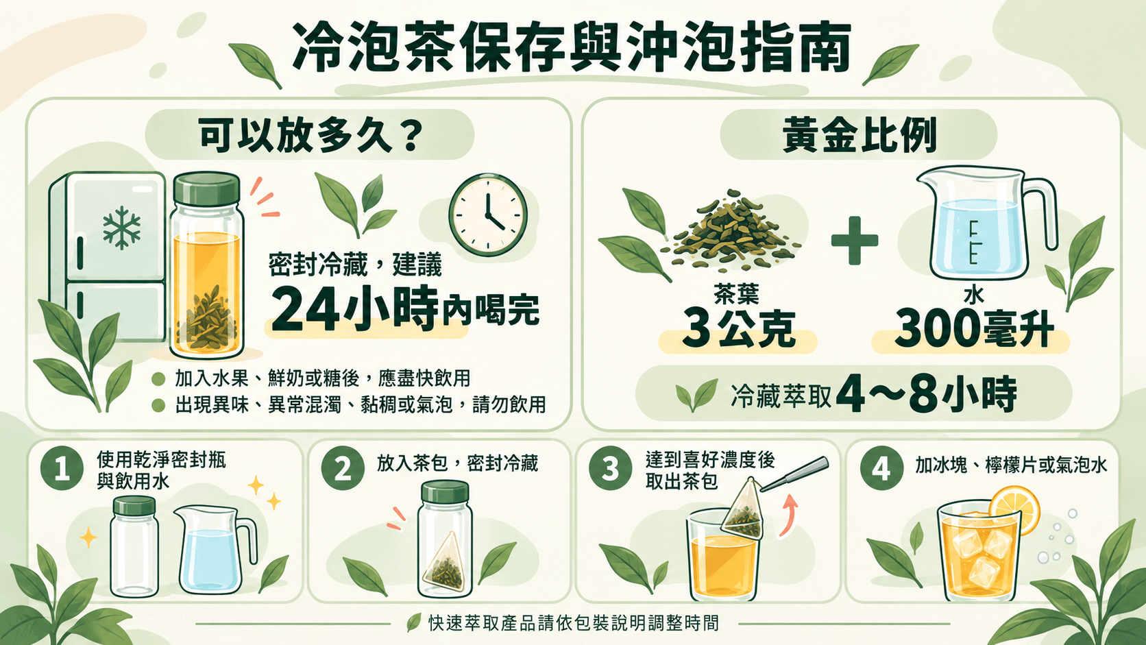 冷泡茶保存與沖泡指南